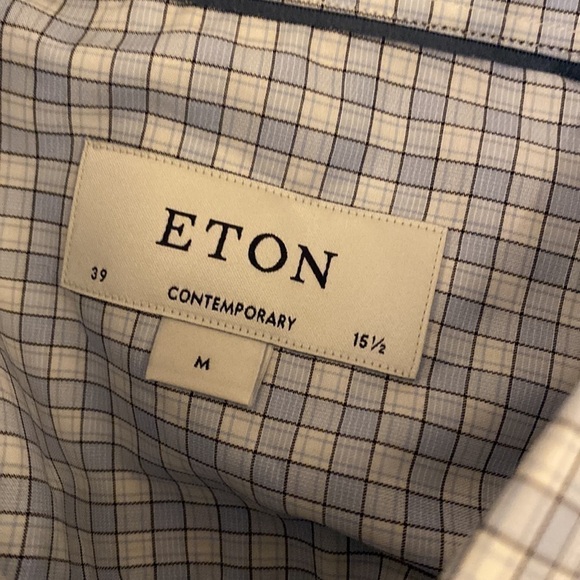 ETON 100% cotton blue button down shirt. Size 39  , 15 1/2. Perfect condition . - Picture 4 of 8
